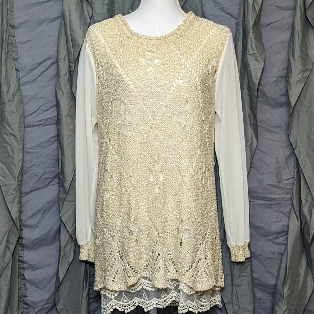 Sequin Lace tunic dress with STUNNING back!